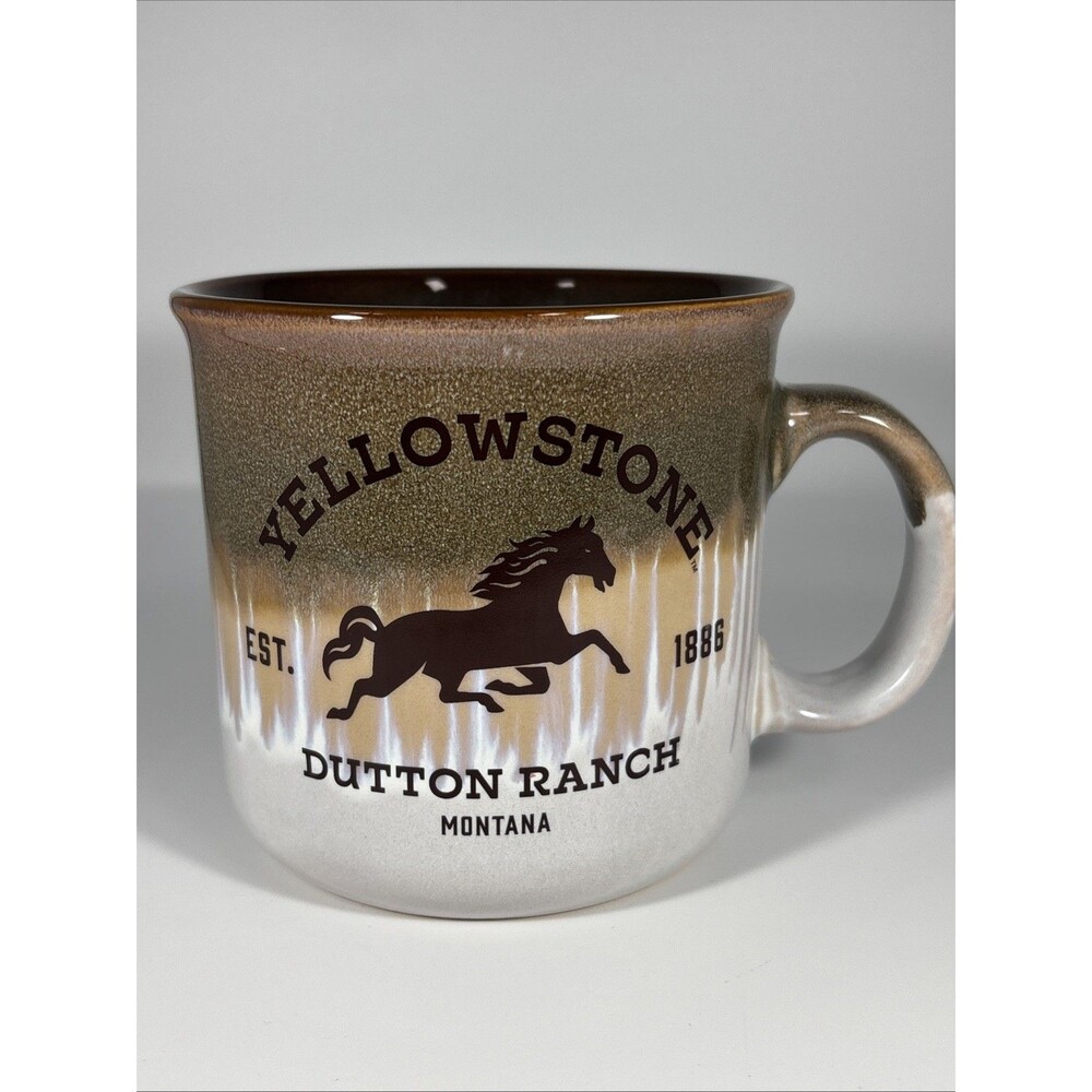 Silver Buffalo Yellowstone Dutton Ranch Montana 1886 Coffee Tea Mug 20 oz EUC